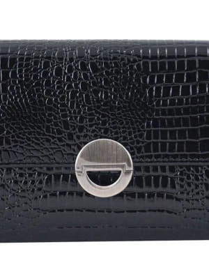 Zdjęcie produktu Damski portfel ze skóry lakierowanej Barberini's - Czarny Merg