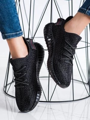 Zdjęcie produktu damskie tekstylne sneakersy czarne Shelvt