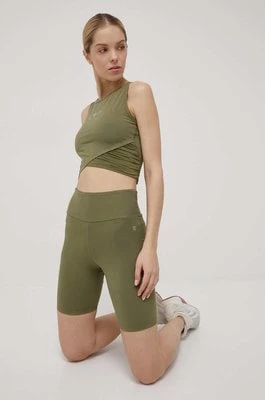 Zdjęcie produktu Deha szorty damskie kolor zielony gładkie high waist