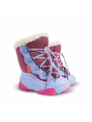 Zdjęcie produktu Demar Sznurowane dziewczęce śniegowce- różowo-niebieskie