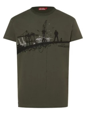 Zdjęcie produktu Derbe Koszulka męska - Harbour boatman Mężczyźni Bawełna zielony nadruk,