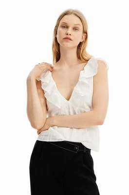 Zdjęcie produktu Desigual bluzka damska kolor biały gładka