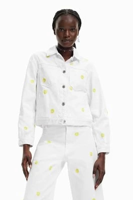 Zdjęcie produktu Desigual kurtka jeansowa damska kolor biały przejściowa