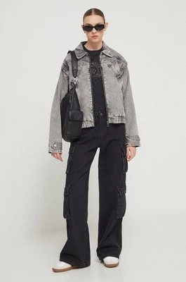 Zdjęcie produktu Desigual kurtka jeansowa TAE damska kolor szary przejściowa oversize 24SWED38