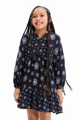 Zdjęcie produktu Desigual sukienka dziecięca 23WGVW05 DRESS LONG SLEEVE kolor czarny mini rozkloszowana