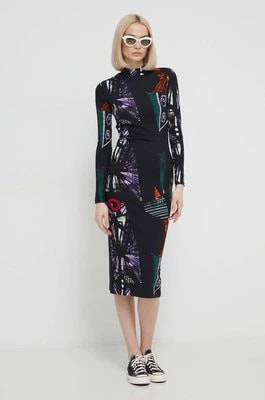 Zdjęcie produktu Desigual sukienka MALAGA LACROIX kolor czarny mini dopasowana 24SWVK48