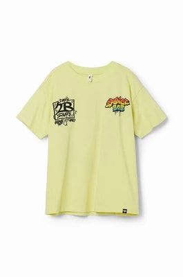 Zdjęcie produktu Desigual t-shirt bawełniany dziecięcy kolor żółty z nadrukiem