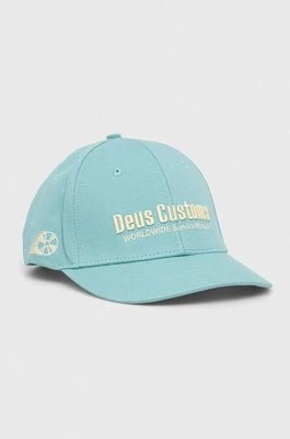 Zdjęcie produktu Deus Ex Machina czapka z daszkiem bawełniana kolor turkusowy z aplikacją