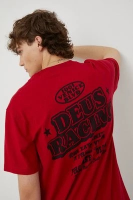 Zdjęcie produktu Deus Ex Machina t-shirt bawełniany kolor czerwony z nadrukiem