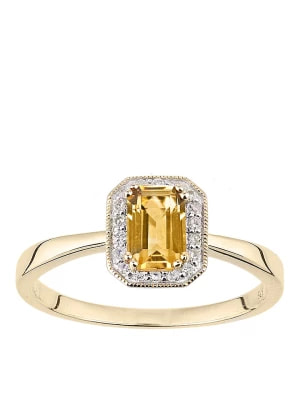 Zdjęcie produktu Rinani Złoty pierścionek z diamentami i cytrynem rozmiar: 50