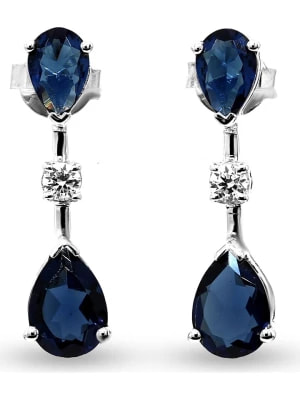 Zdjęcie produktu Diamant Vendôme Złote kolczyki-wkrętki z diamentami i szafirami rozmiar: onesize