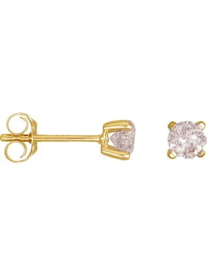 Zdjęcie produktu ATELIER DU DIAMANT Złote kolczyki-wkrętki "Single diamond" z diamentami rozmiar: onesize