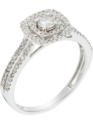 Zdjęcie produktu DIAMANTA Złoty pierścionek "Carré Scintillant" z diamentami rozmiar: 48