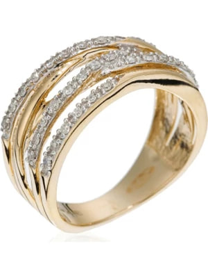 Zdjęcie produktu LA MAISON DE LA JOAILLERIE Złoty pierścionek "Entrelacs Eternel" z diamentami rozmiar: 56