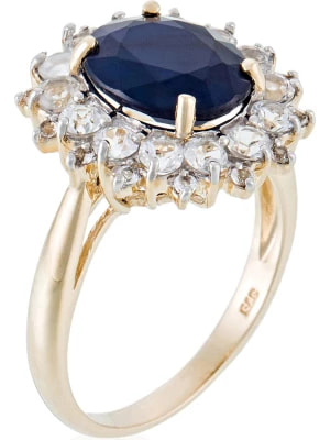 Zdjęcie produktu LA MAISON DE LA JOAILLERIE Złoty pierścionek "Soleil Bleu" z topazami i szafirem rozmiar: 48
