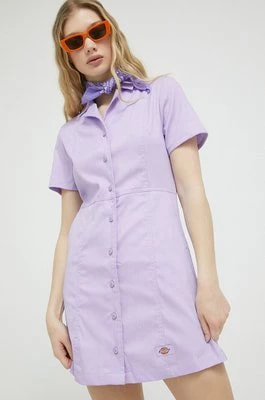 Zdjęcie produktu Dickies sukienka kolor fioletowy mini rozkloszowana
