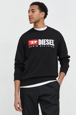 Zdjęcie produktu Diesel bluza bawełniana S-GINN-DIV męska kolor czarny z aplikacją