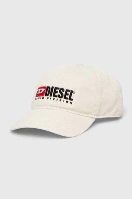 Zdjęcie produktu Diesel czapka z daszkiem bawełniana kolor beżowy z aplikacją