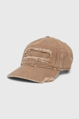Zdjęcie produktu Diesel czapka z daszkiem bawełniana kolor brązowy z aplikacją