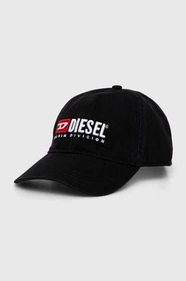 Zdjęcie produktu Diesel czapka z daszkiem bawełniana kolor czarny z aplikacją