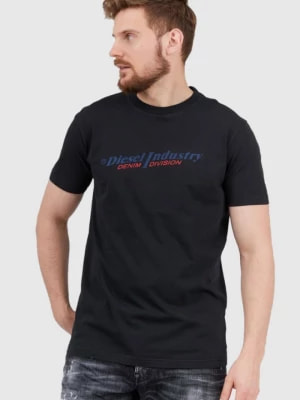 Zdjęcie produktu DIESEL Czarny t-shirt męski z granatowym logo