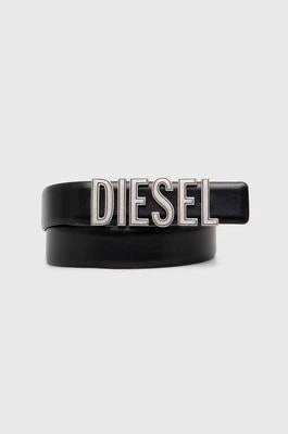 Zdjęcie produktu Diesel pasek skórzany damski kolor czarny