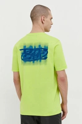 Zdjęcie produktu Diesel t-shirt bawełniany męski kolor zielony z aplikacją