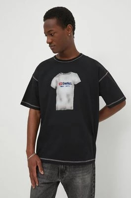 Zdjęcie produktu Diesel t-shirt bawełniany T-BOXT-N12 męski kolor czarny z nadrukiem A12914.0AKAK