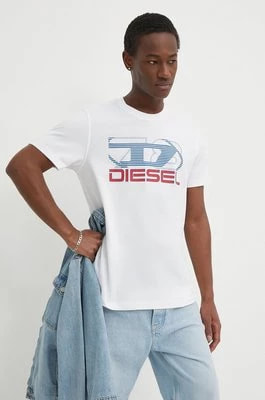 Zdjęcie produktu Diesel t-shirt bawełniany T-DIEGOR-K74 męski kolor biały z nadrukiem A12502.0GRAI