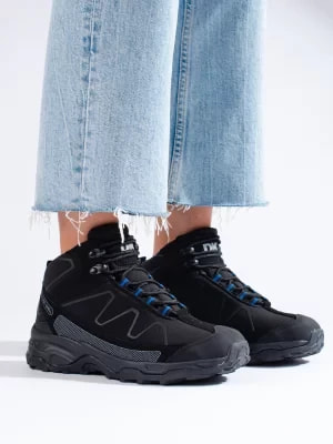 Zdjęcie produktu DK sportowe buty trekkingowe damskie z wysoką cholewką czarne