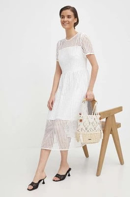 Zdjęcie produktu Dkny sukienka kolor biały midi rozkloszowana DD4AH520