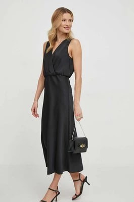 Zdjęcie produktu Dkny sukienka kolor czarny midi rozkloszowana P3JBNV06