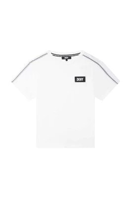 Zdjęcie produktu Dkny t-shirt bawełniany dziecięcy kolor biały z nadrukiem