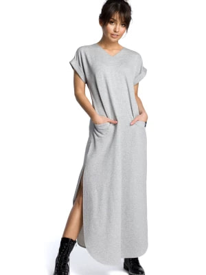 Zdjęcie produktu Długa komfortowa sukienka z rozcięciami Be Active