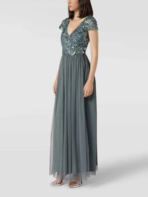 Zdjęcie produktu Długa sukienka wieczorowa z cekinowym obszyciem Lace & Beads