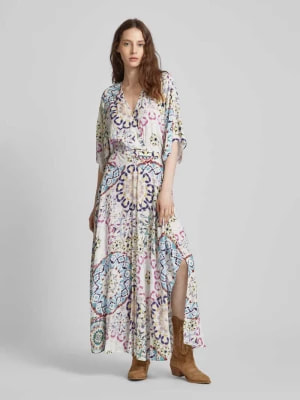 Zdjęcie produktu Długa sukienka z wiskozy z efektem batiku model ‘LICIA’ Bash
