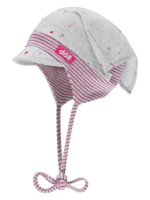 Zdjęcie produktu Döll Czapka w kolorze szaro-różowym rozmiar: 41 cm