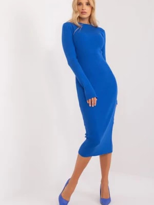 Zdjęcie produktu Dopasowana sukienka w prążek kobaltowa BADU