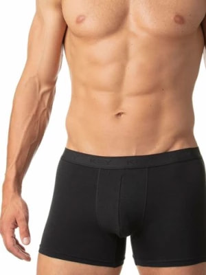 Zdjęcie produktu Dopasowane męskie szorty z dodatkową wstawką  w kroku - czarne key