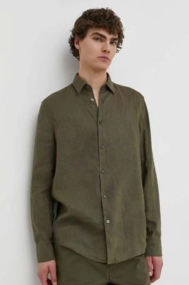 Zdjęcie produktu Drykorn koszula lniana RAMIS kolor zielony relaxed z kołnierzykiem klasycznym 126004 47350