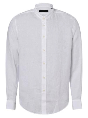 Zdjęcie produktu Drykorn Lniana koszula męska Mężczyźni Regular Fit len biały jednolity stójka,