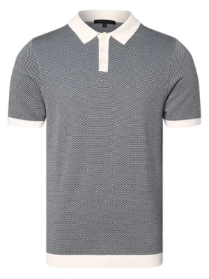 Zdjęcie produktu Drykorn Męska koszulka polo - Triton Mężczyźni Bawełna niebieski|biały wzorzysty,