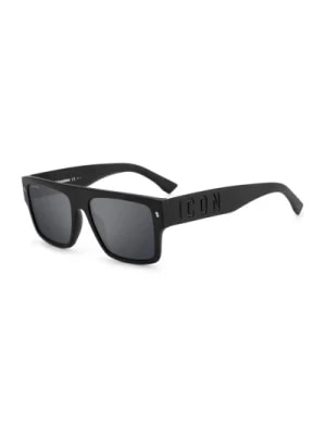 Zdjęcie produktu Dsquared2, Matowe czarne okulary przeciwsłoneczne dlaowoczesnego wyglądu Black, male,