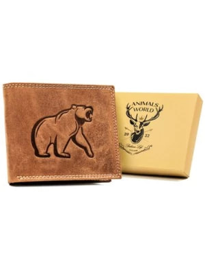 Zdjęcie produktu Duży portfel męski ze skóry naturalnej - Always Wild - brązowy