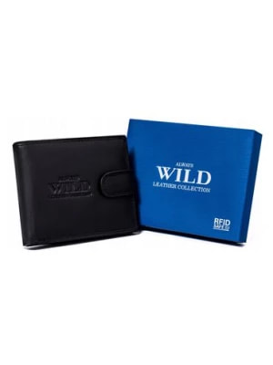 Zdjęcie produktu Duży, skórzany portfel męski na zatrzask - Always Wild czarny