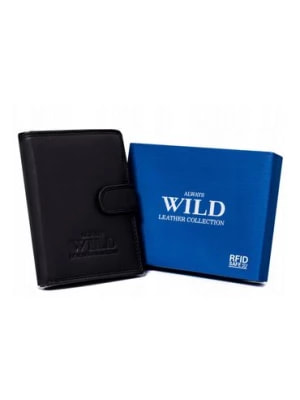 Zdjęcie produktu Duży, skórzany portfel męski w orientacji pionowej - Always Wild czarny