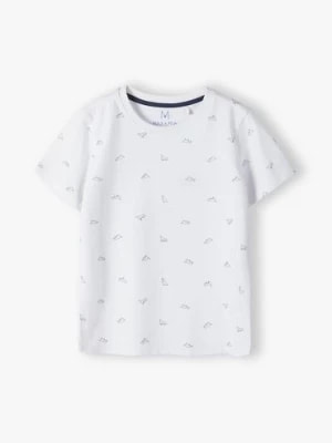 Zdjęcie produktu Dzianinowy t-shirt dla chłopca biały - Max&Mia Max & Mia by 5.10.15.
