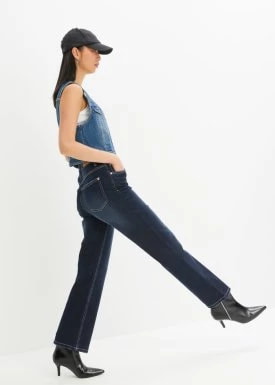 Zdjęcie produktu Dżinsy ze stretchem, Wide leg, high waist bonprix