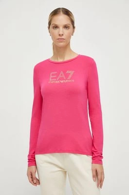 Zdjęcie produktu EA7 Emporio Armani longsleeve damski kolor różowy