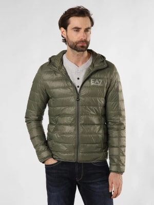 Zdjęcie produktu EA7 Emporio Armani Męska kurtka puchowa Mężczyźni Sztuczne włókno zielony jednolity,